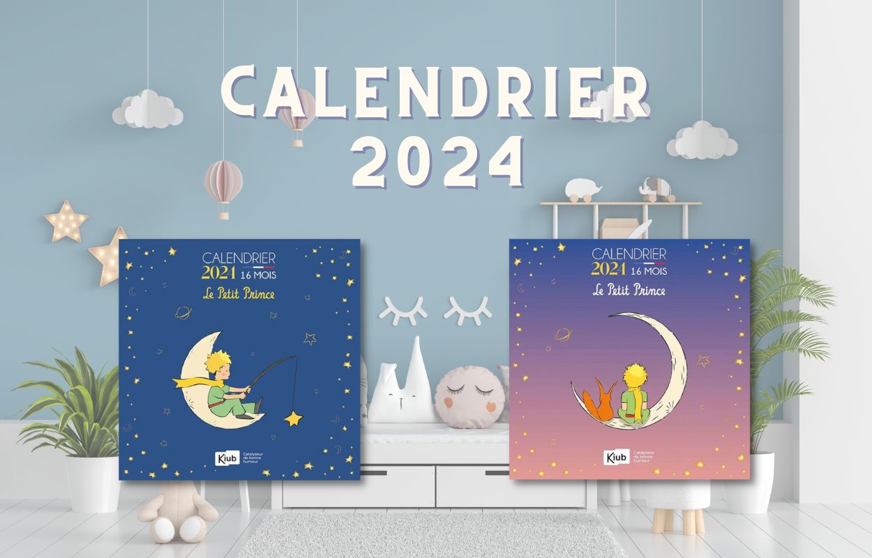 Calendrier mensuel 2024 bilingue français / anglais.
